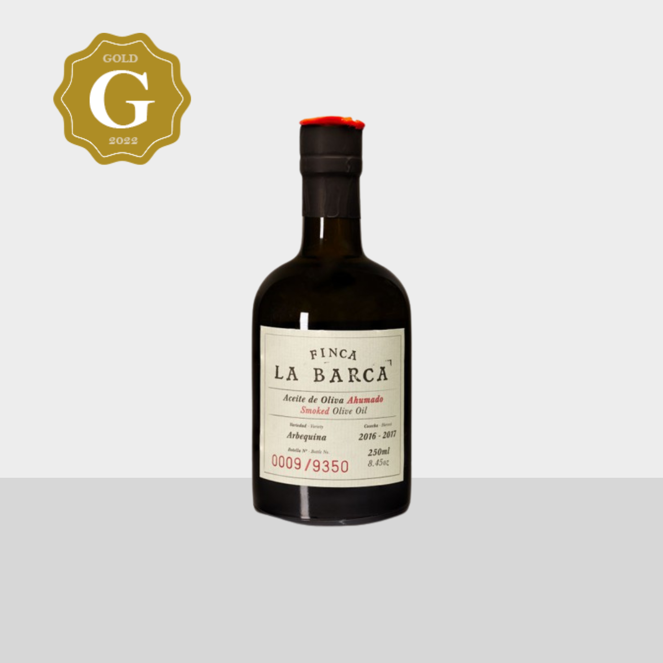 Gerookte olijfolie – Finca La Barca (250 ml & 500 ml) in geschenkdoos