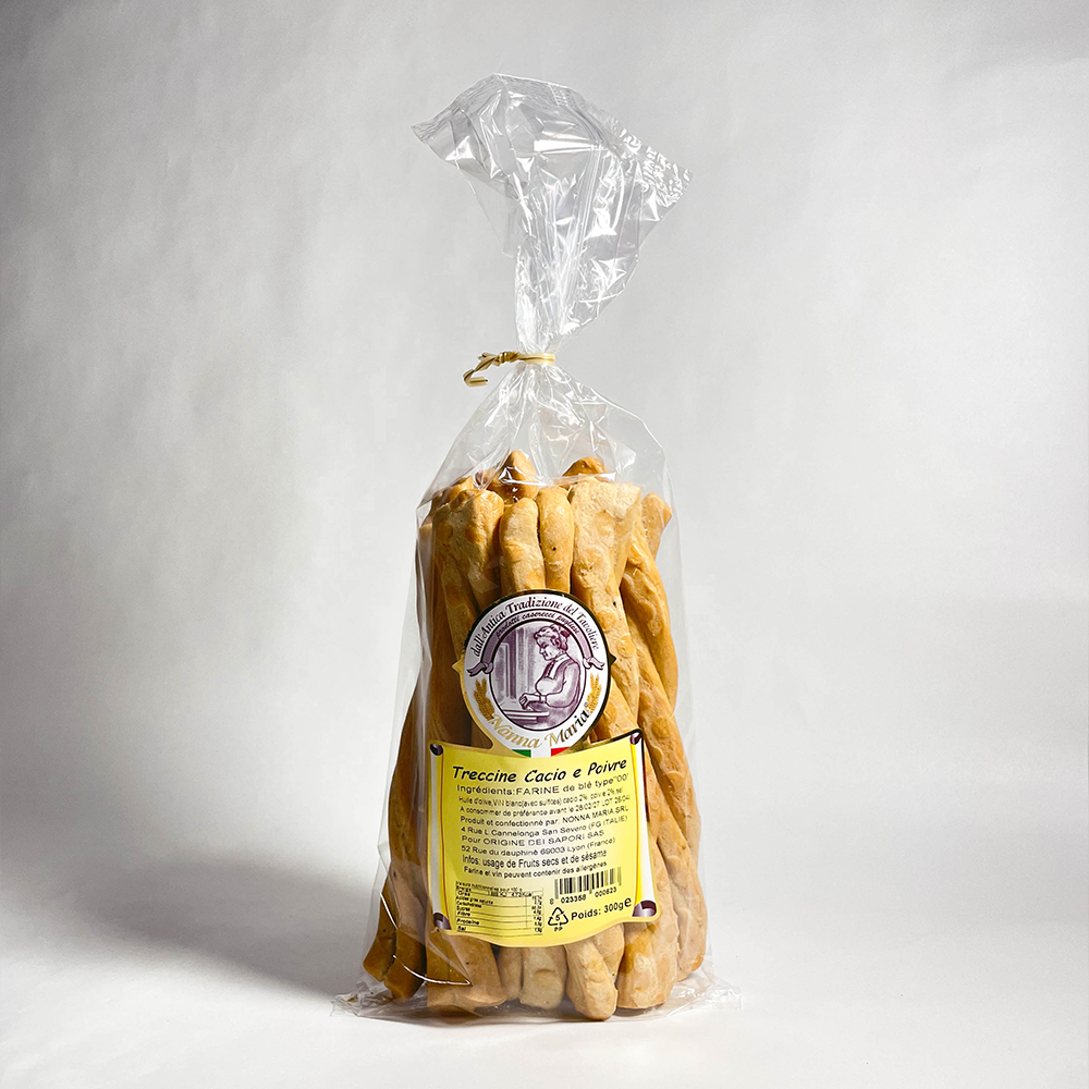 Treccine Cacio Pepe - Grissini met kaas en peper (300g)