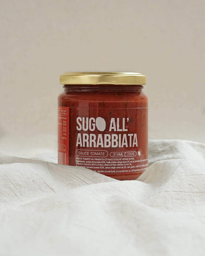 Sugo all’arrabbiata - Tomatensaus met chilipeper en extra vierge olijfolie (280g)