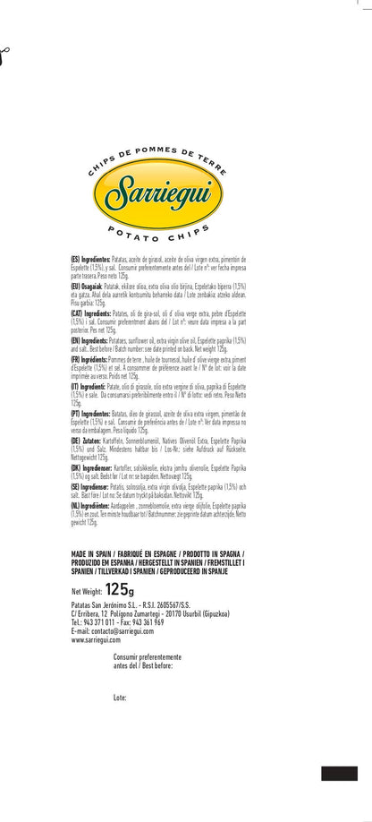 Aardappelchips 125 g met Espelette-peper