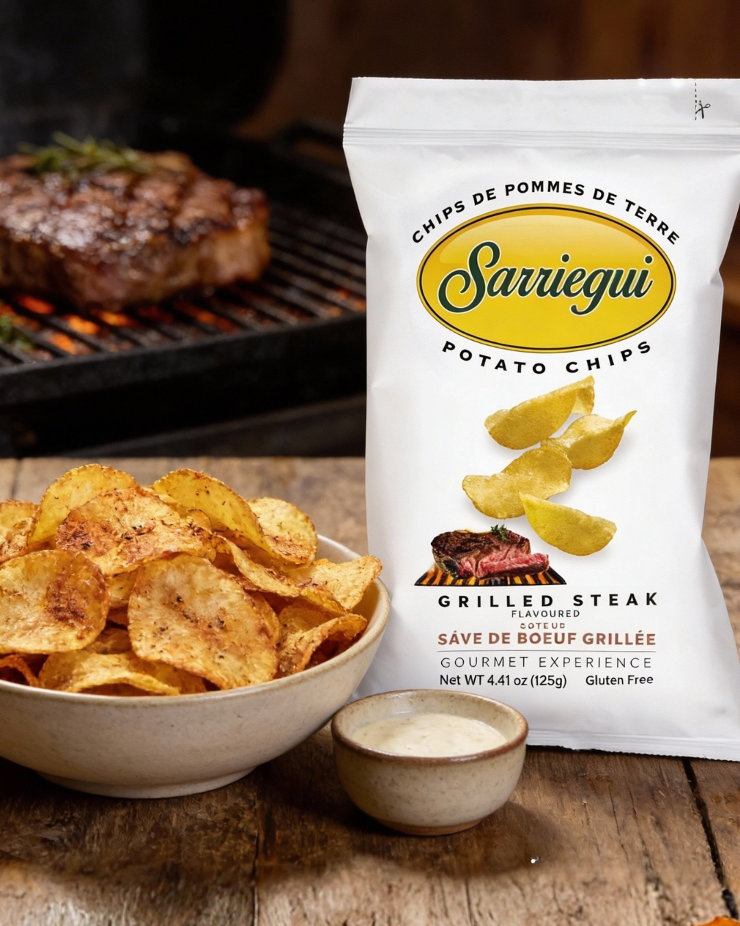 Chips met gerookte smaak van gegrilde txuleta 125 g