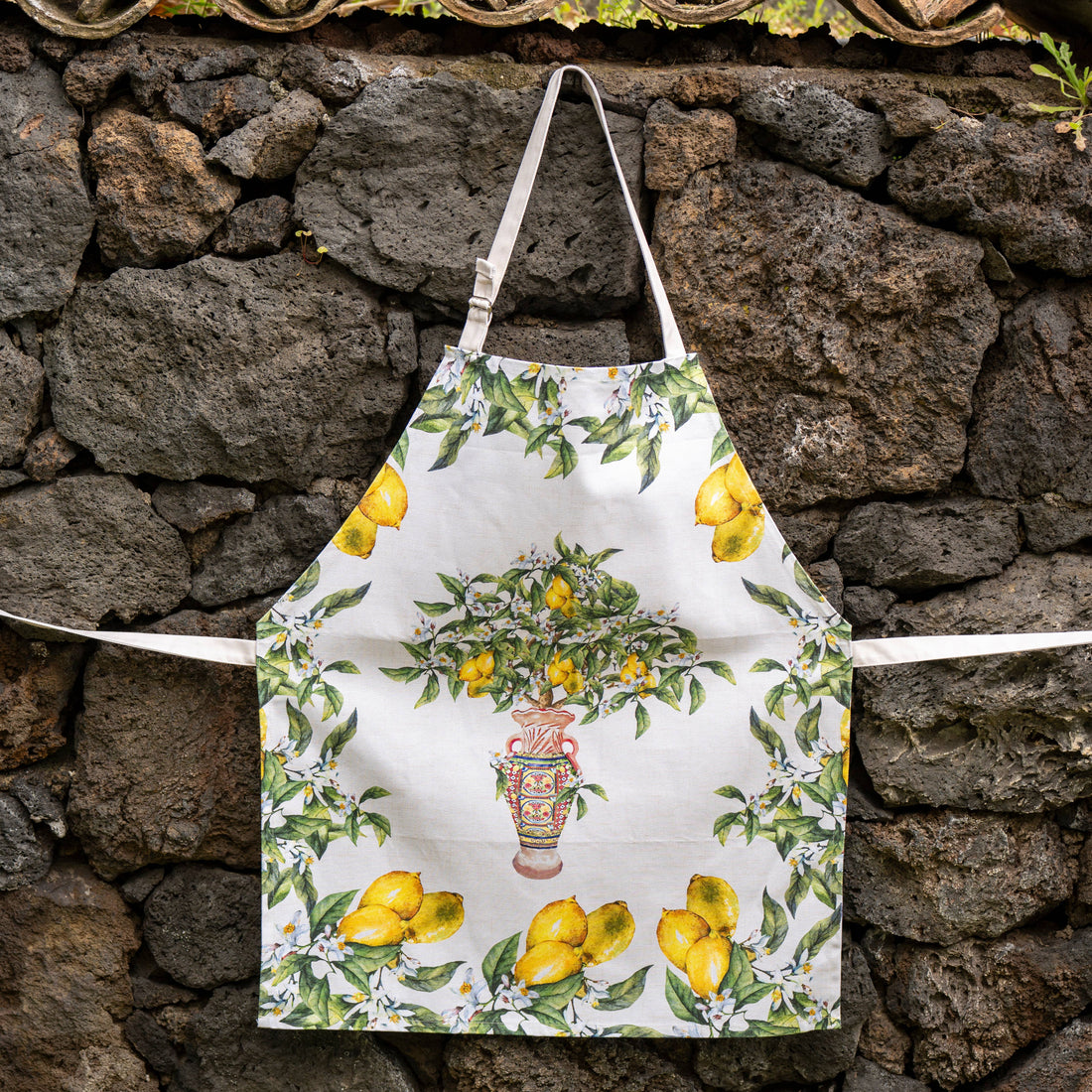 Lemon schort met verstelbare band van 100% katoensatijn