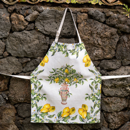Lemon schort met verstelbare band van 100% katoensatijn