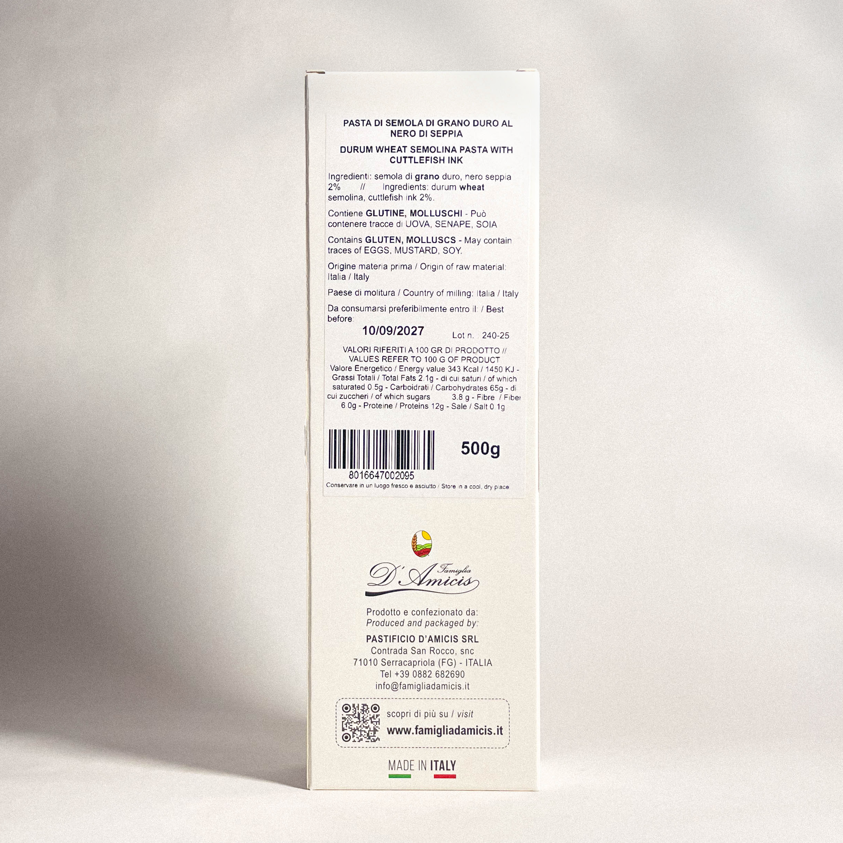 Spaghetti al nero di seppia (500g)